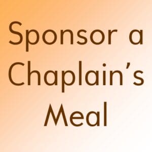 Sponsor a Chaplin's Meal in brown with orange background