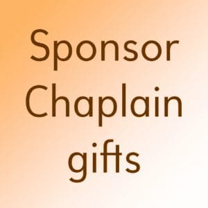 Sponsor Chaplin gifts in brown with orange background