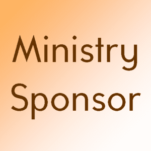 Ministry Sponsor in brown with orange background