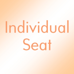 A poster of individual seat in orange with orange background