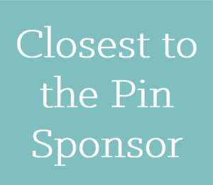 closest to the pin sponsor white text and teal background