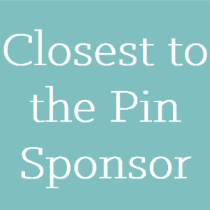 closest to the pin sponsor white text and teal background