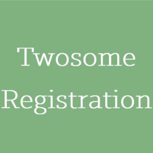 twosome registration in white with green background
