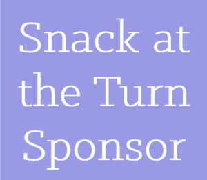 Snack at the turn sponsor text with light purple background