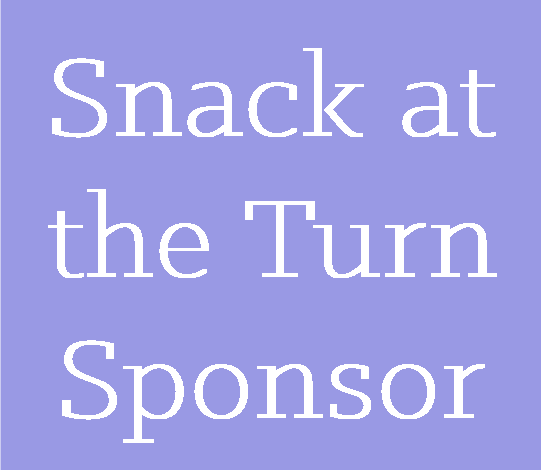 Snack at the turn sponsor text with light purple background