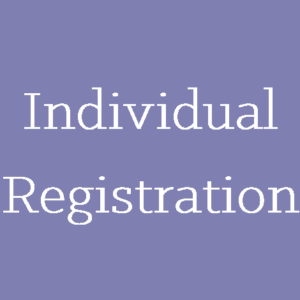 Individual registration in white with blue background