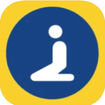 Information icon with a person sitting.